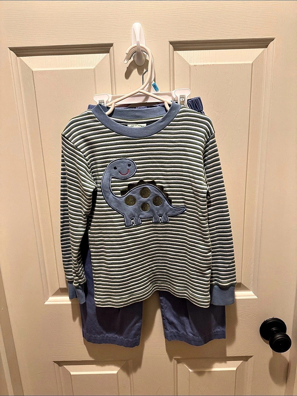 Grace & James Striped Dinosaur Set Blue & Green Size 4T Like New